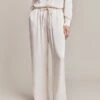 Imogen Satin Wide Leg Trouser Ivory -Chic Aura Clothing P06G003A M12 28481 650px 964px