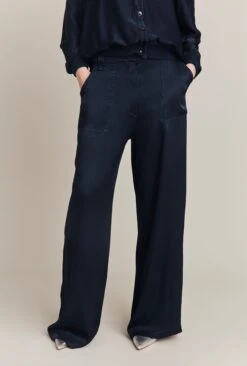 Aurora Satin Cargo Trousers Navy -Chic Aura Clothing P06G005 K10 26588 650px 964px