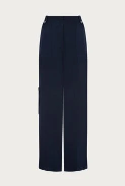 Aurora Satin Cargo Trousers Navy -Chic Aura Clothing P06G005 K10 27148 650px 964px