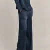 Aurora Satin Cargo Trousers Navy 1 Aurora Satin Cargo Trousers Navy -Chic Aura Clothing P06G005 K10 29928 650px 964px