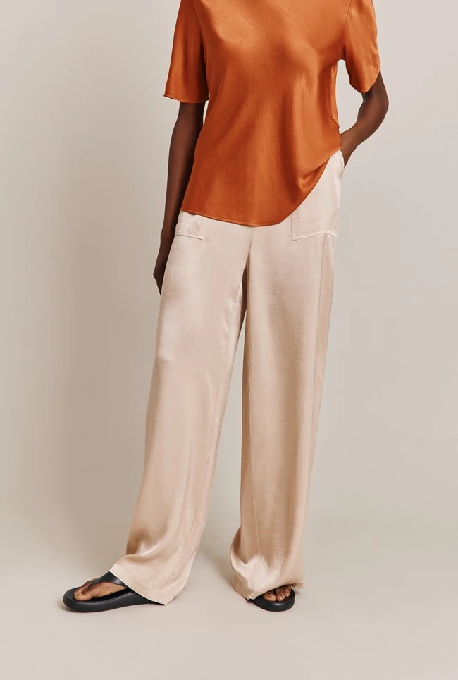 Aurora Satin Cargo Trousers Stone 3 Aurora Satin Cargo Trousers Stone