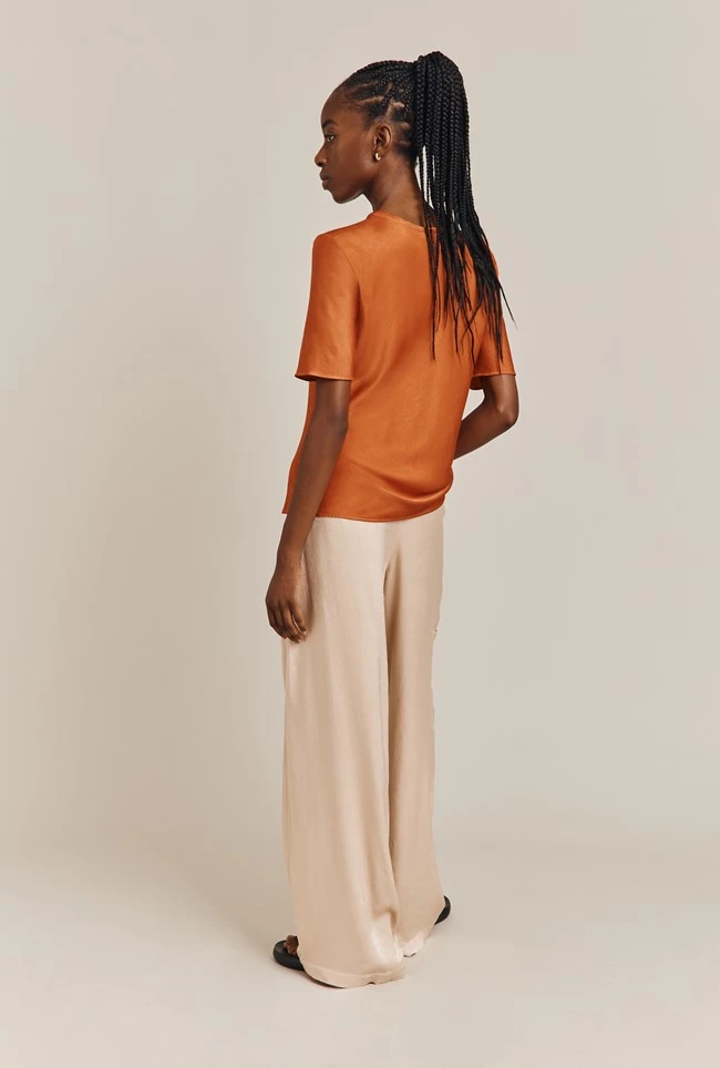 Aurora Satin Cargo Trousers Stone 4 Aurora Satin Cargo Trousers Stone - Image 2