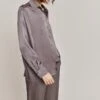 Ellie Satin Shirt Grey 1 Ellie Satin Shirt Grey -Chic Aura Clothing Q06G007A B03 28572 650px 964px