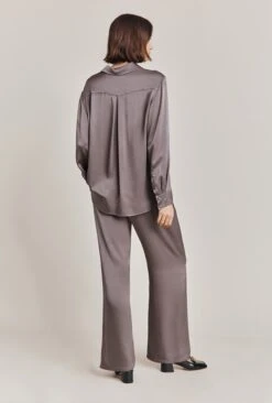 Ellie Satin Shirt Grey 9 Ellie Satin Shirt Grey -Chic Aura Clothing Q06G007A B03 28573 650px 964px
