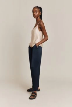 Jana Satin Cami Top Stone -Chic Aura Clothing Q06G011 N04 26698 650px 964px