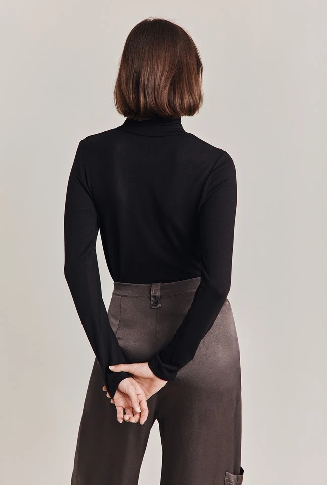 Fern Roll Neck Top Black 6 Fern Roll Neck Top Black - Image 4