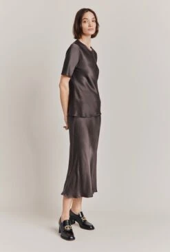 Luna Satin Slip Skirt Dark Charcoal 8 Luna Satin Slip Skirt Dark Charcoal -Chic Aura Clothing S05G002A B21 28613 650px 964px