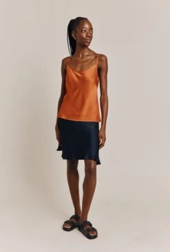 Arella Satin Slip Skirt Navy 10 Arella Satin Slip Skirt Navy -Chic Aura Clothing S06G003 K10 26747 650px 964px