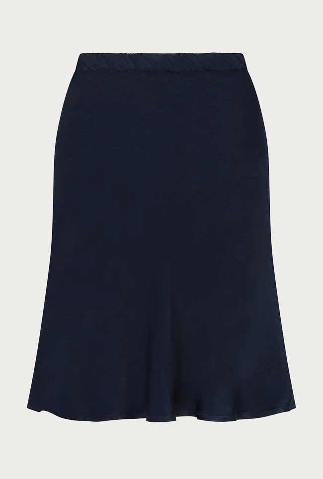 Arella Satin Slip Skirt Navy 7 Arella Satin Slip Skirt Navy - Image 5